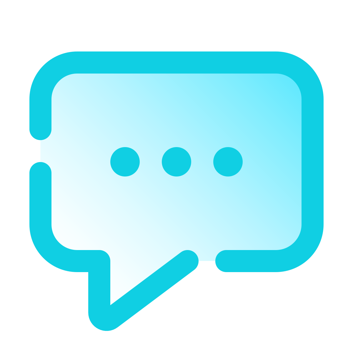 pulsar gradient style speech bubble with dots icon
