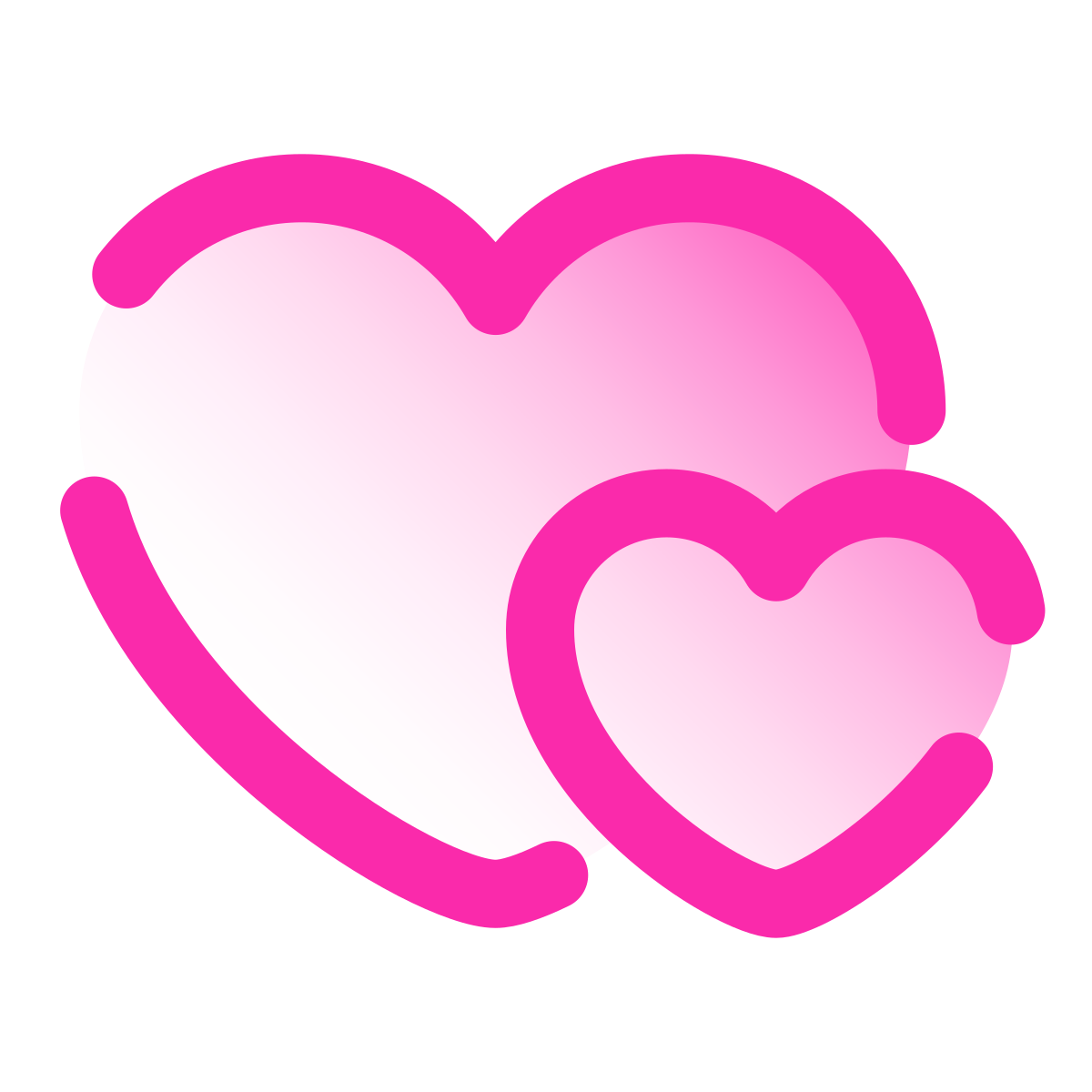 pulsar gradient style two hearts icon