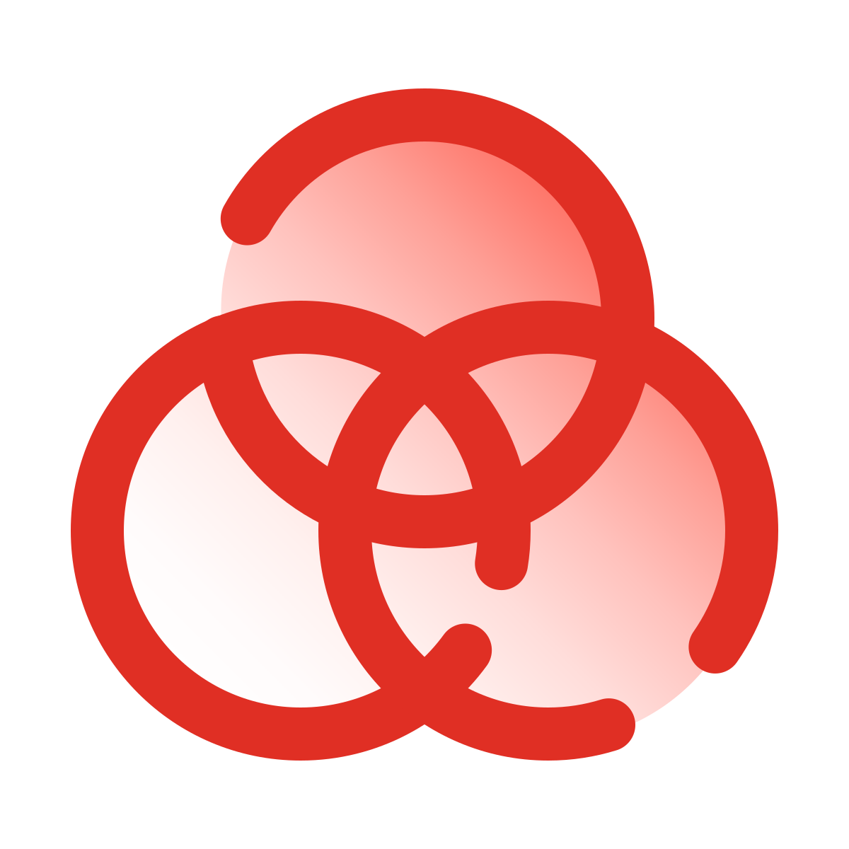 pulsar gradient style venn diagram icon