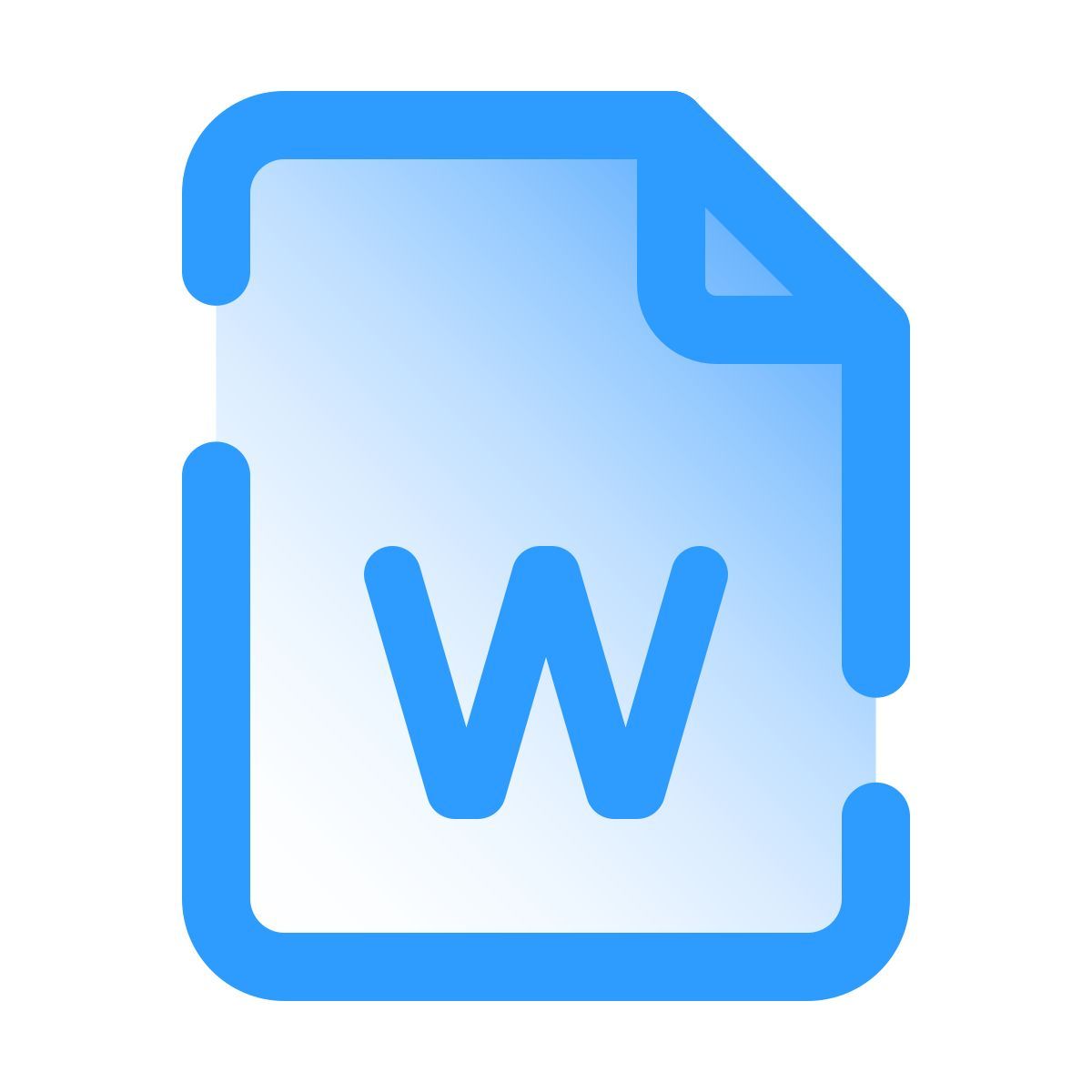 pulsar gradient style word file icon