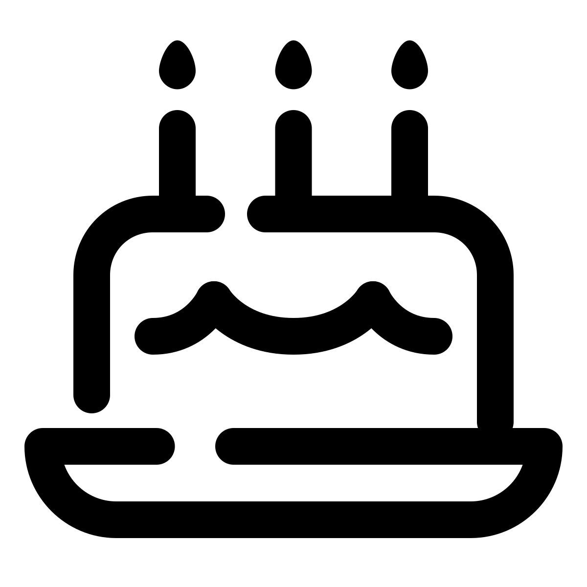 pulsar line style birthday cake icon
