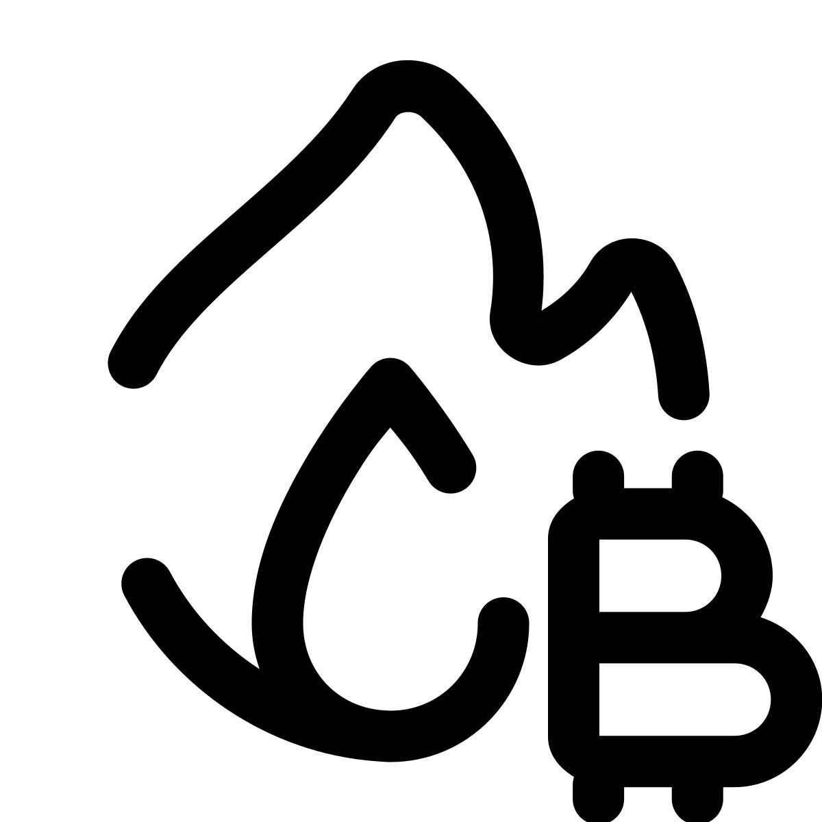 pulsar line style bitcoin flamme icon