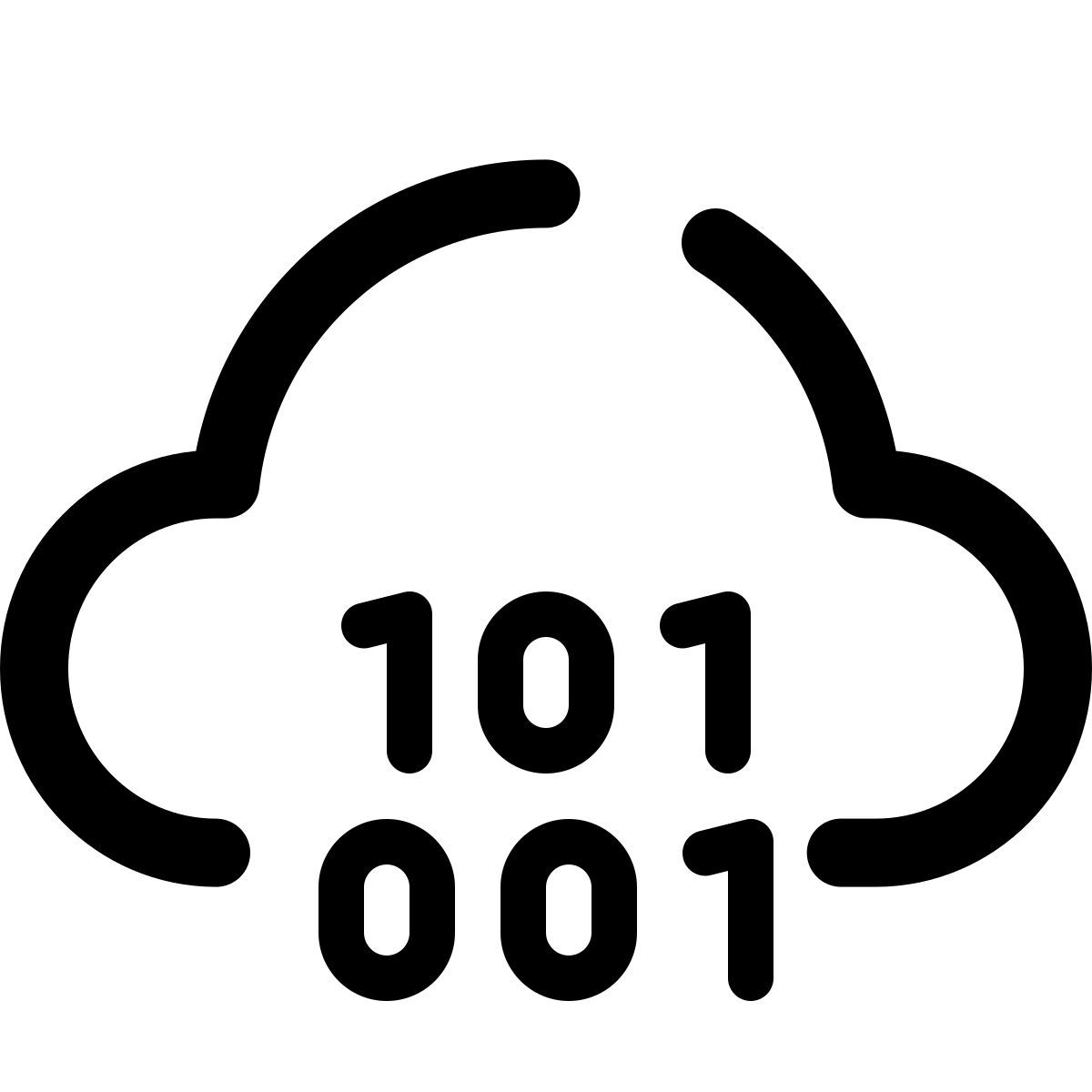 pulsar line style cloud binary code icon