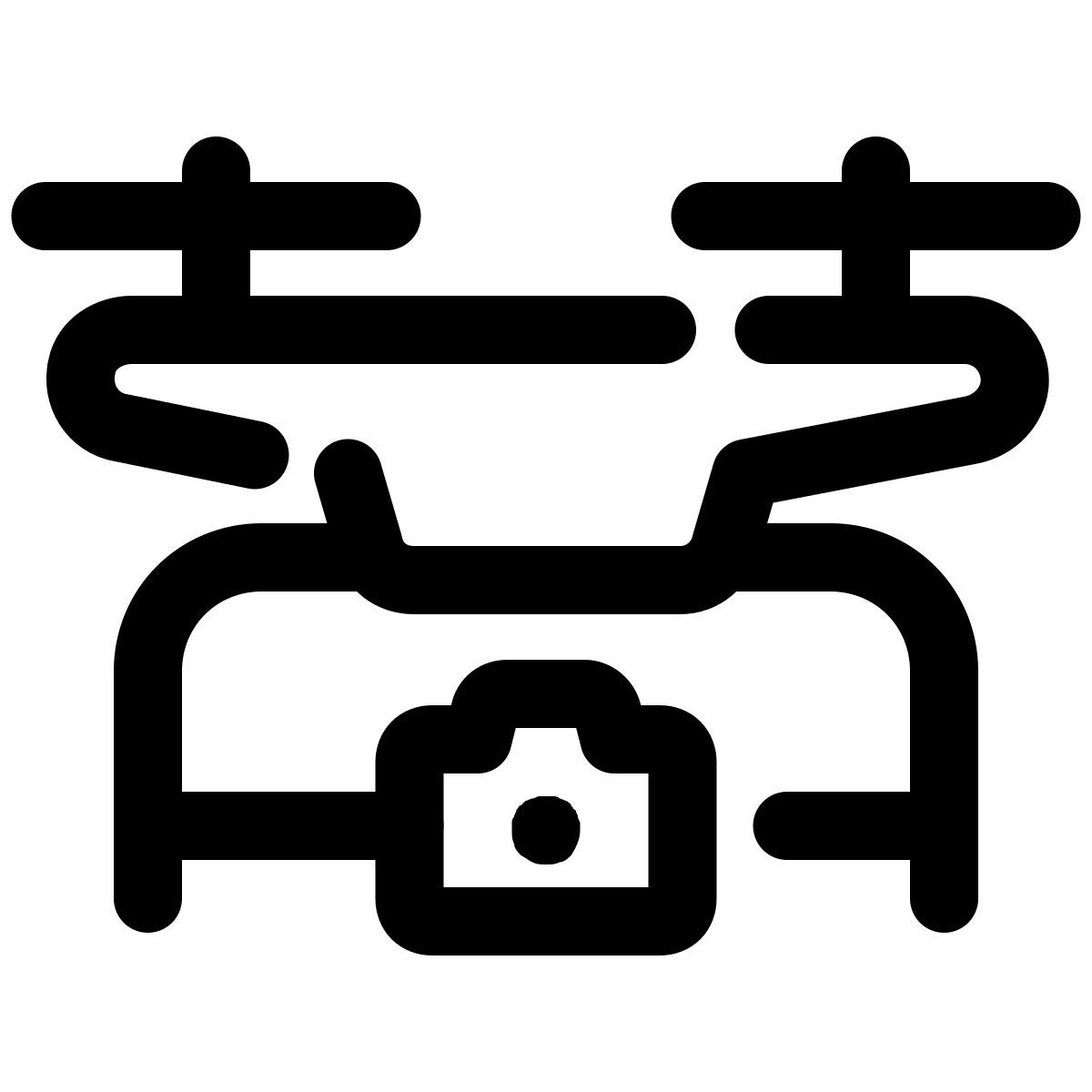 pulsar line style dron con cámara icon