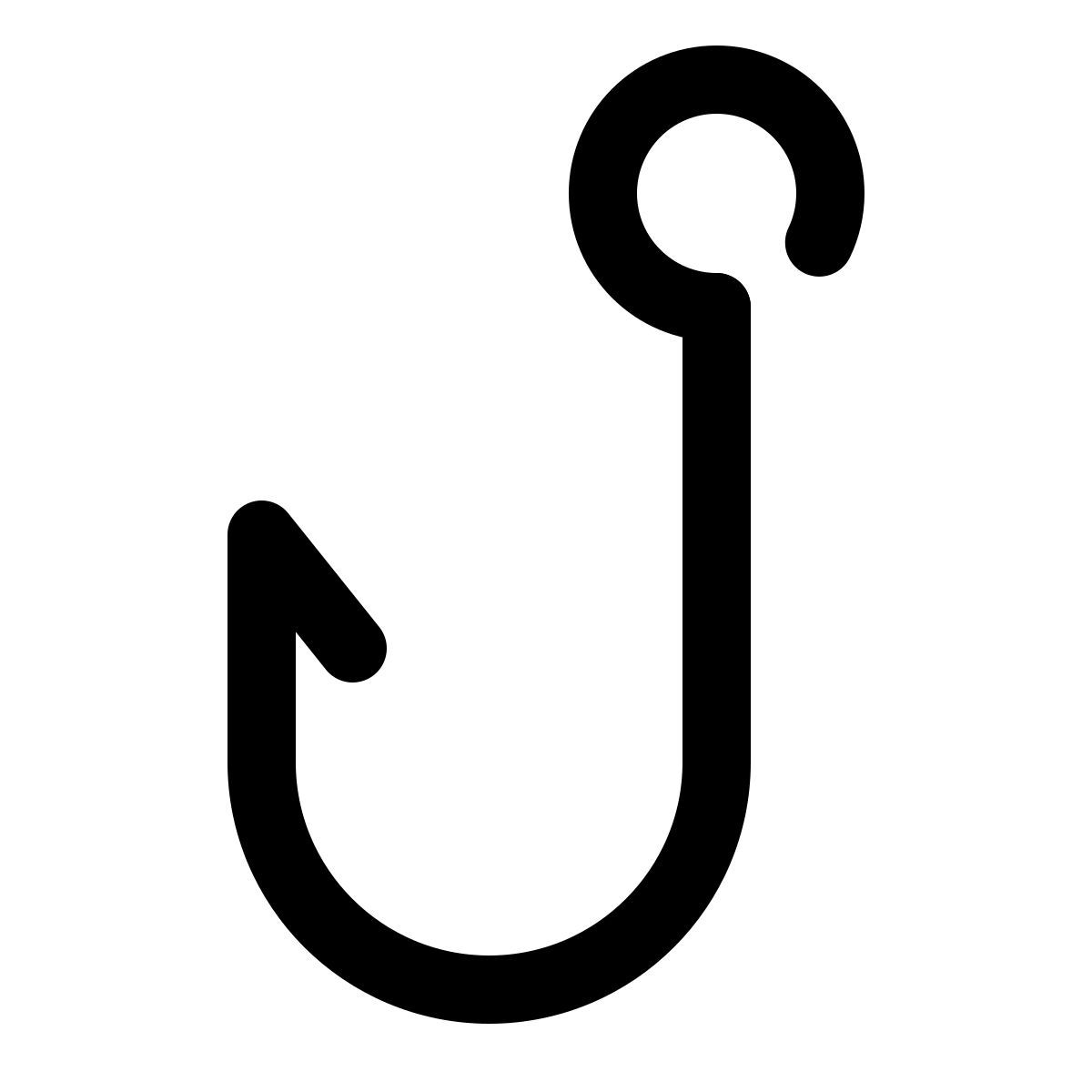pulsar line style fishing hook icon