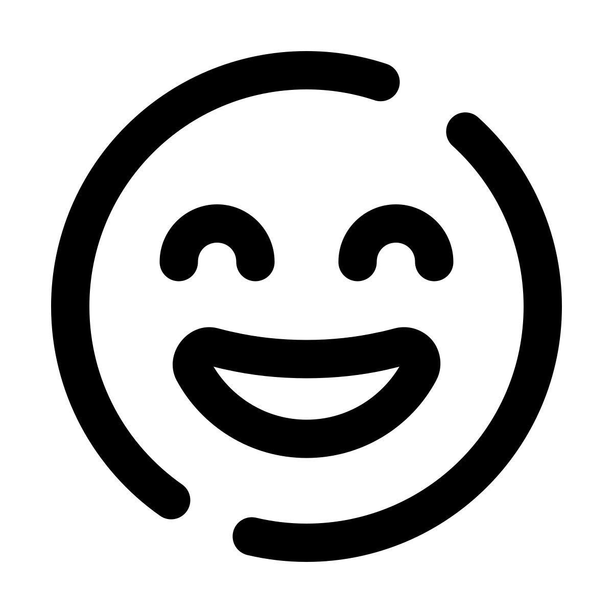 pulsar line style grinning face with smiling eyes icon