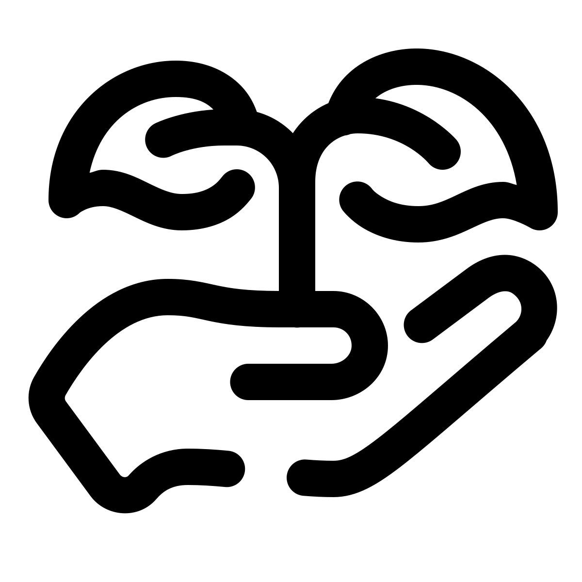 pulsar line style hand planting icon