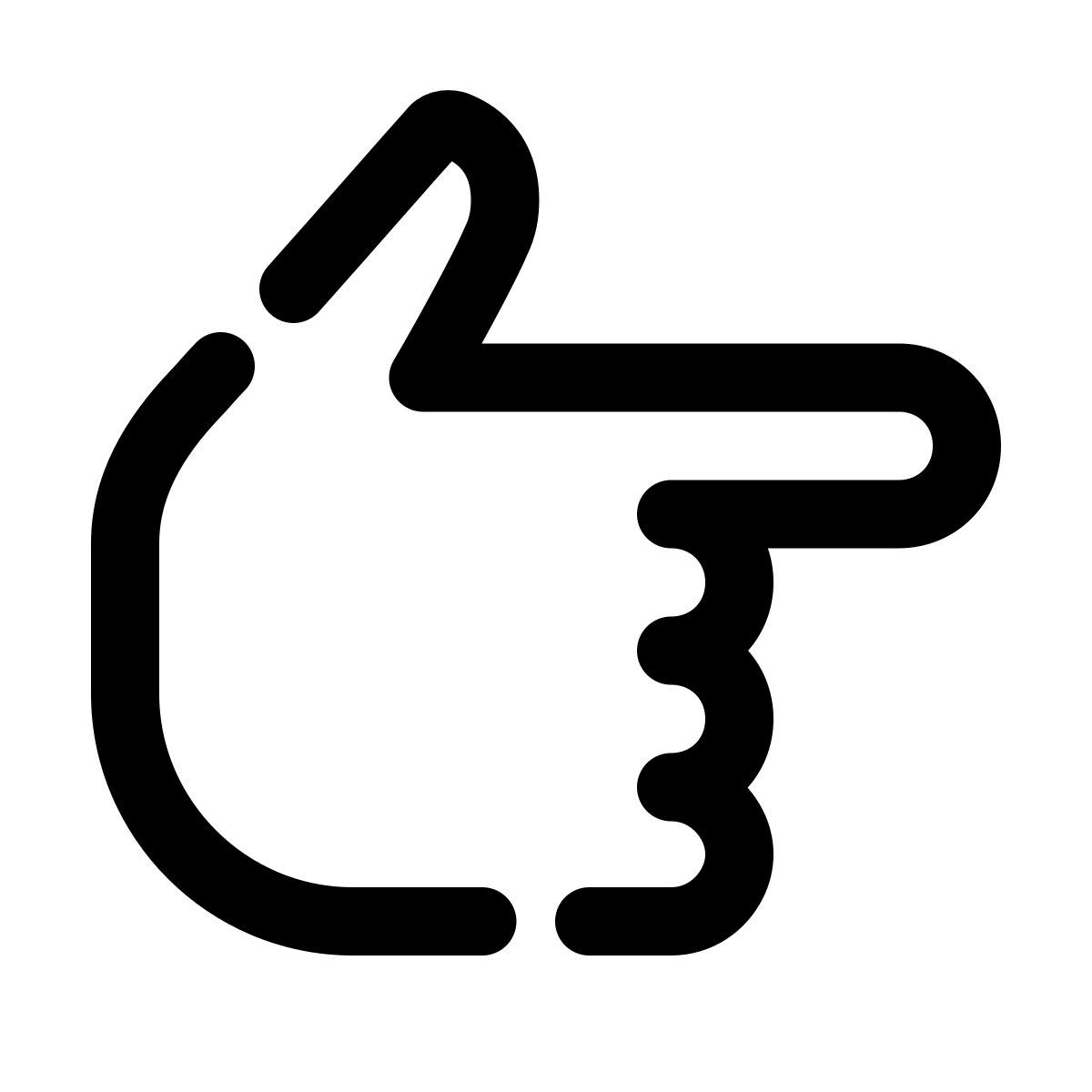 pulsar line style mano derecha icon