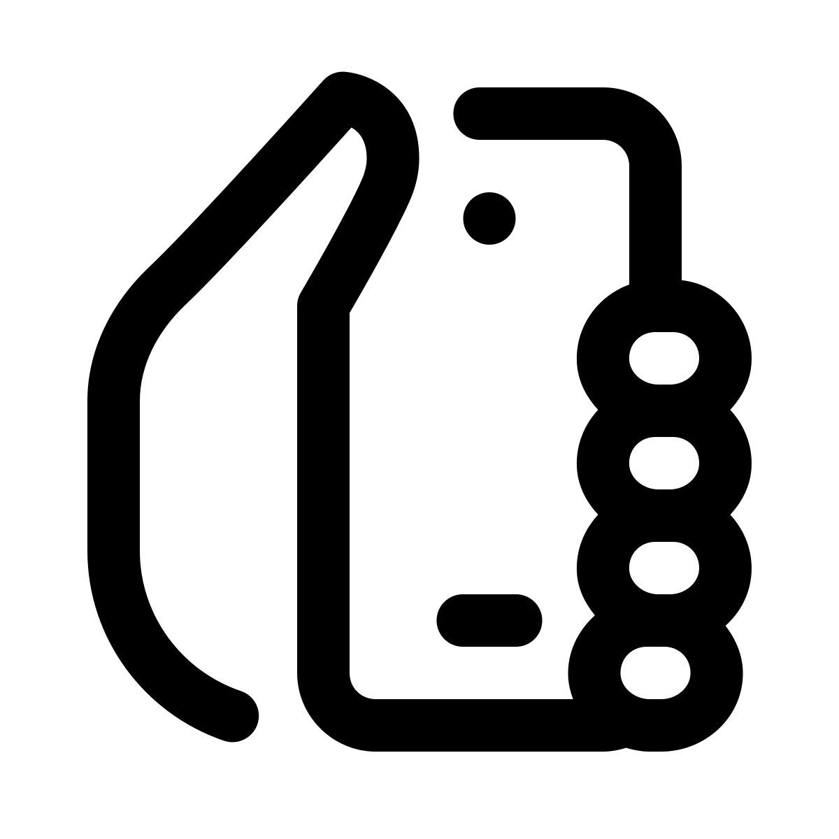 pulsar line style mano con teléfono inteligente icon