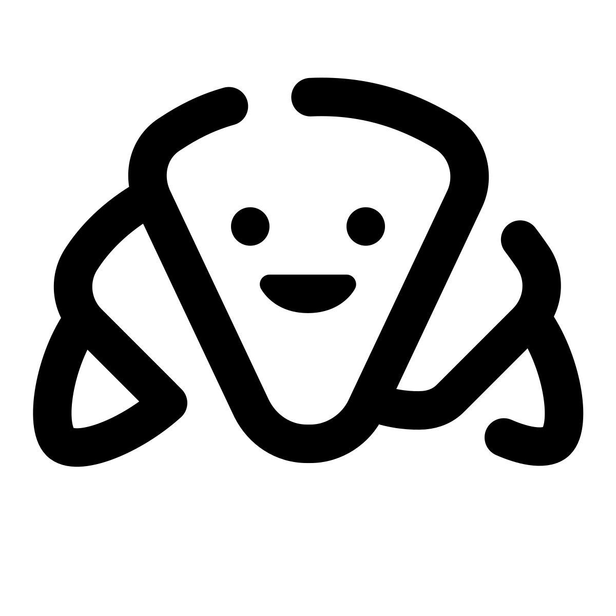 pulsar line style kawaii croissant icon