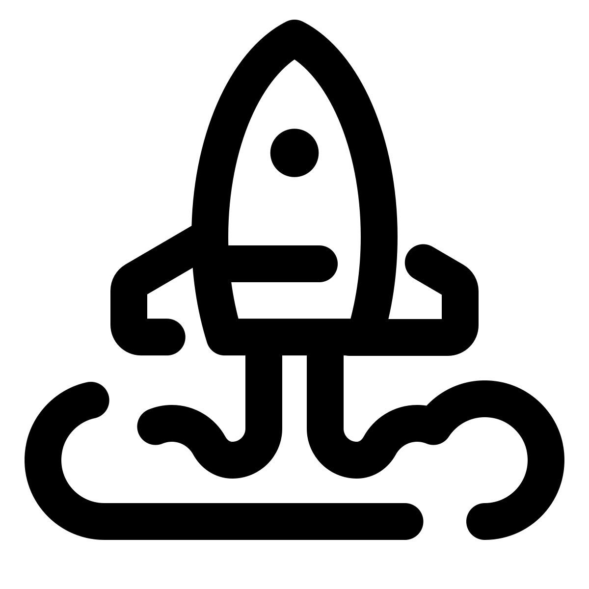 pulsar line style rocket launch icon