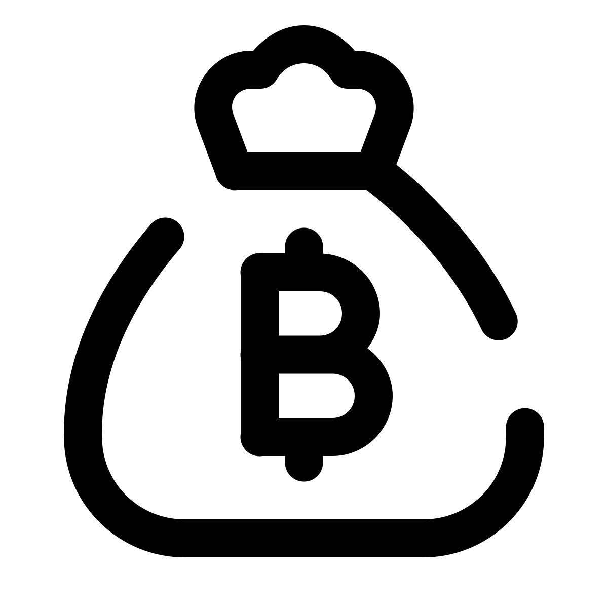 pulsar line style money bag bitcoin icon