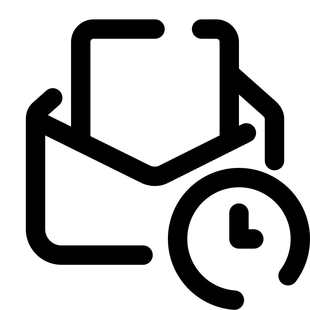 pulsar line style open envelope clock icon