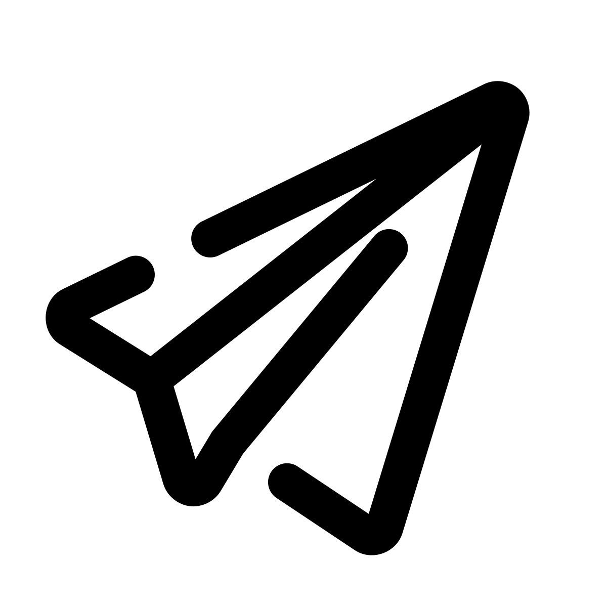 pulsar line style avión de papel icon