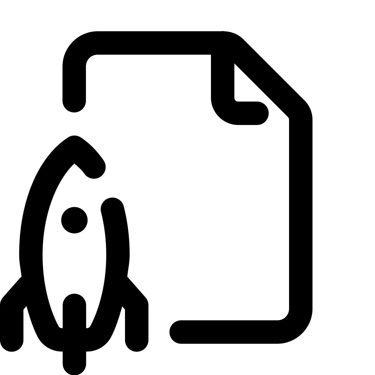 pulsar line style spaceship launch documentation icon