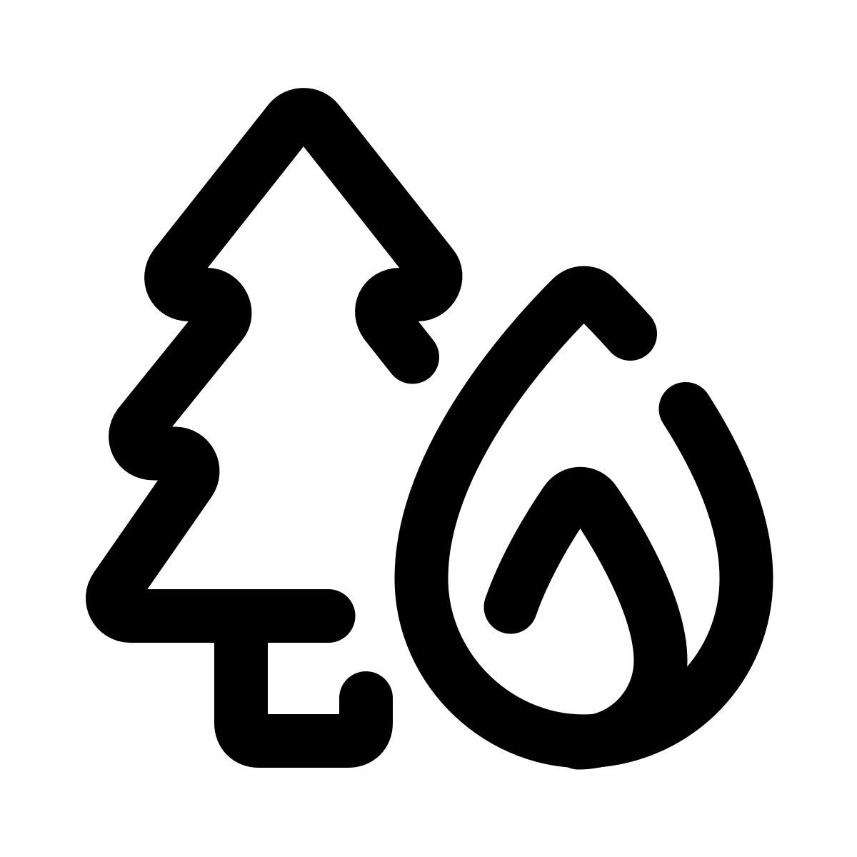 pulsar line style incendio forestal icon