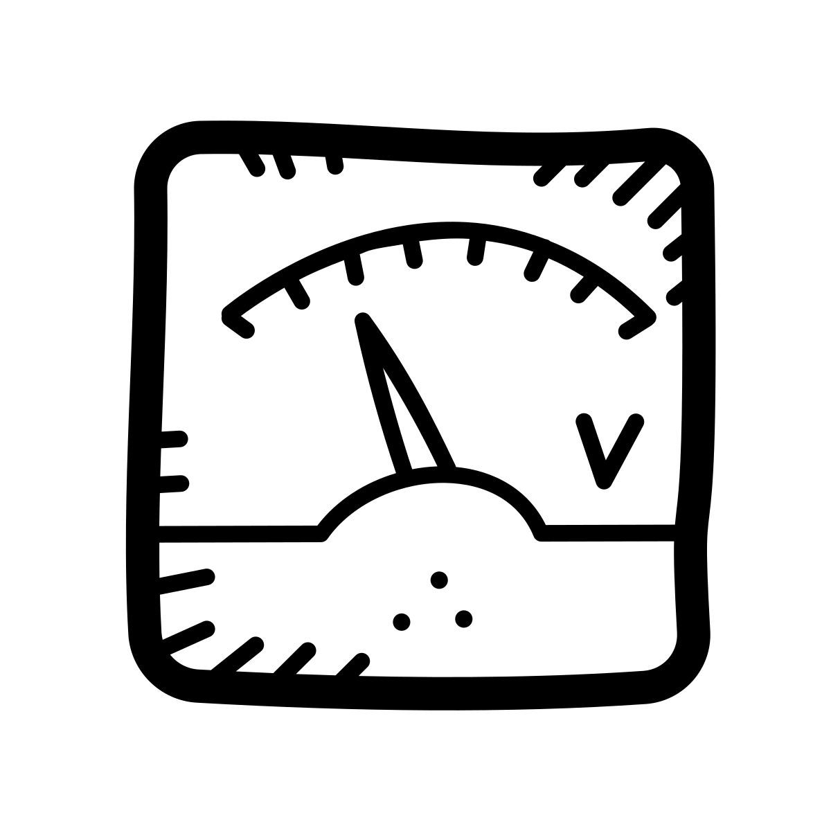 quill style voltmeter icon