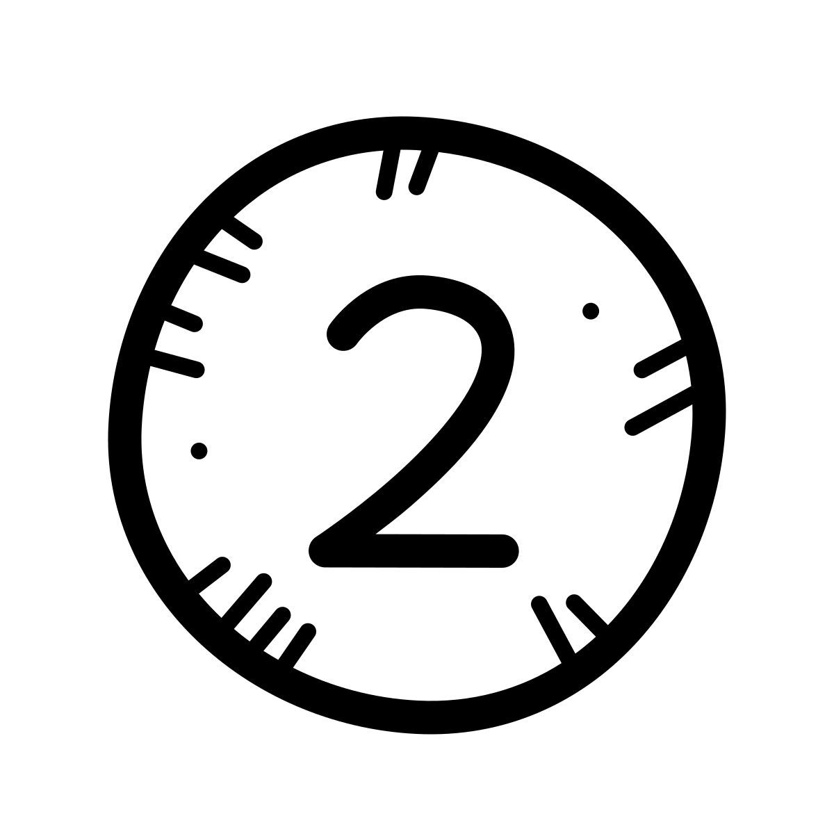 quill style circled 2 icon