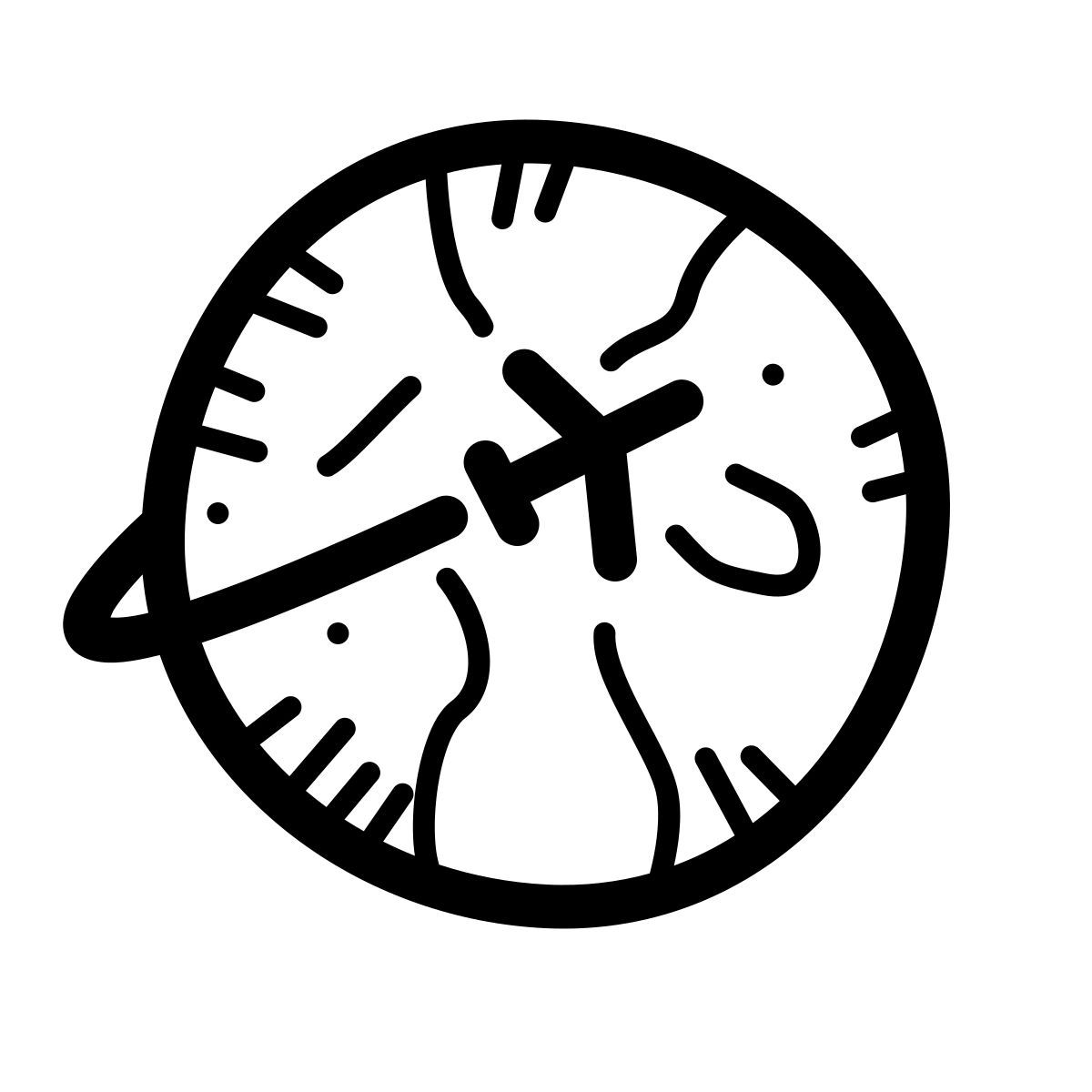 quill style around the globe icon