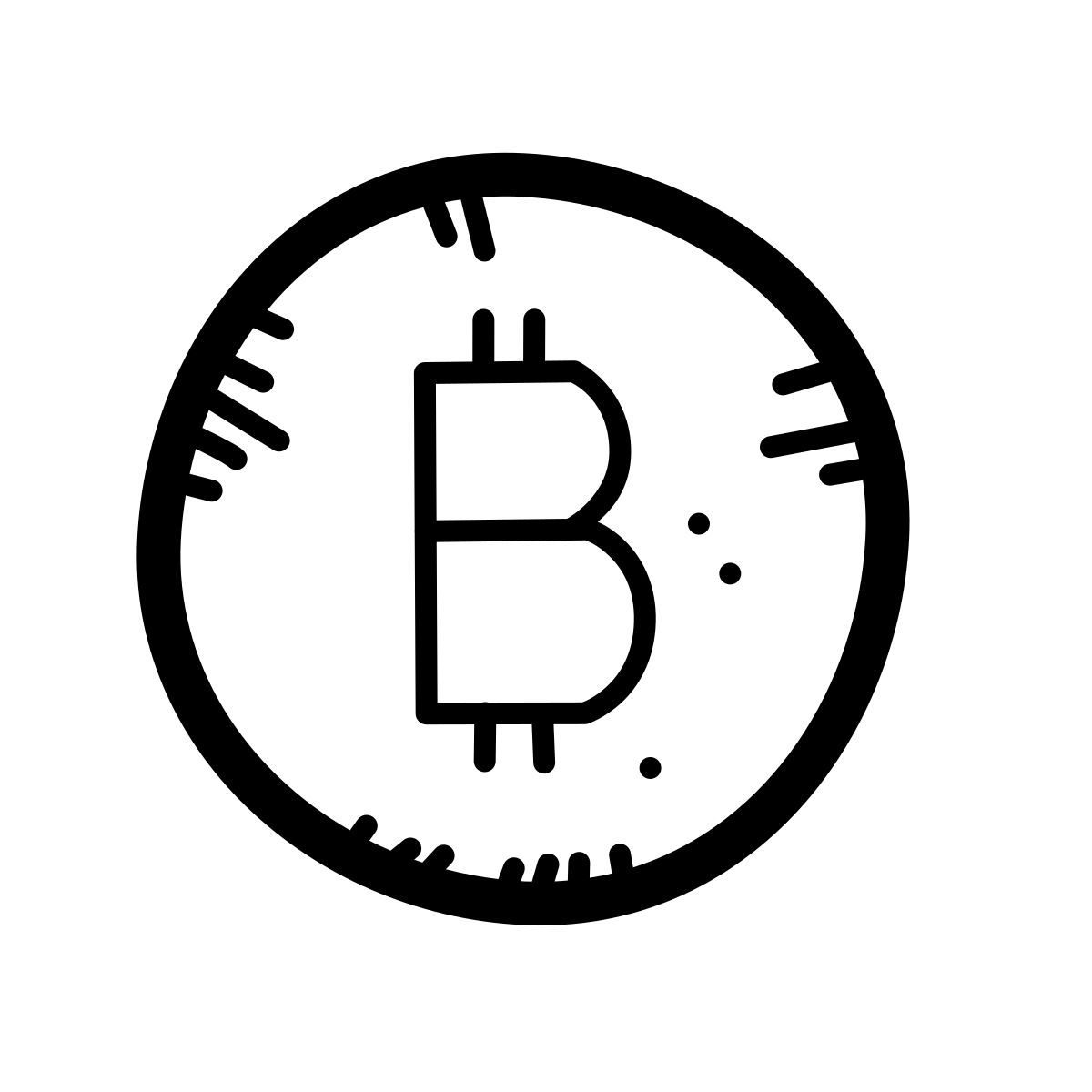 quill style bitcoin icon