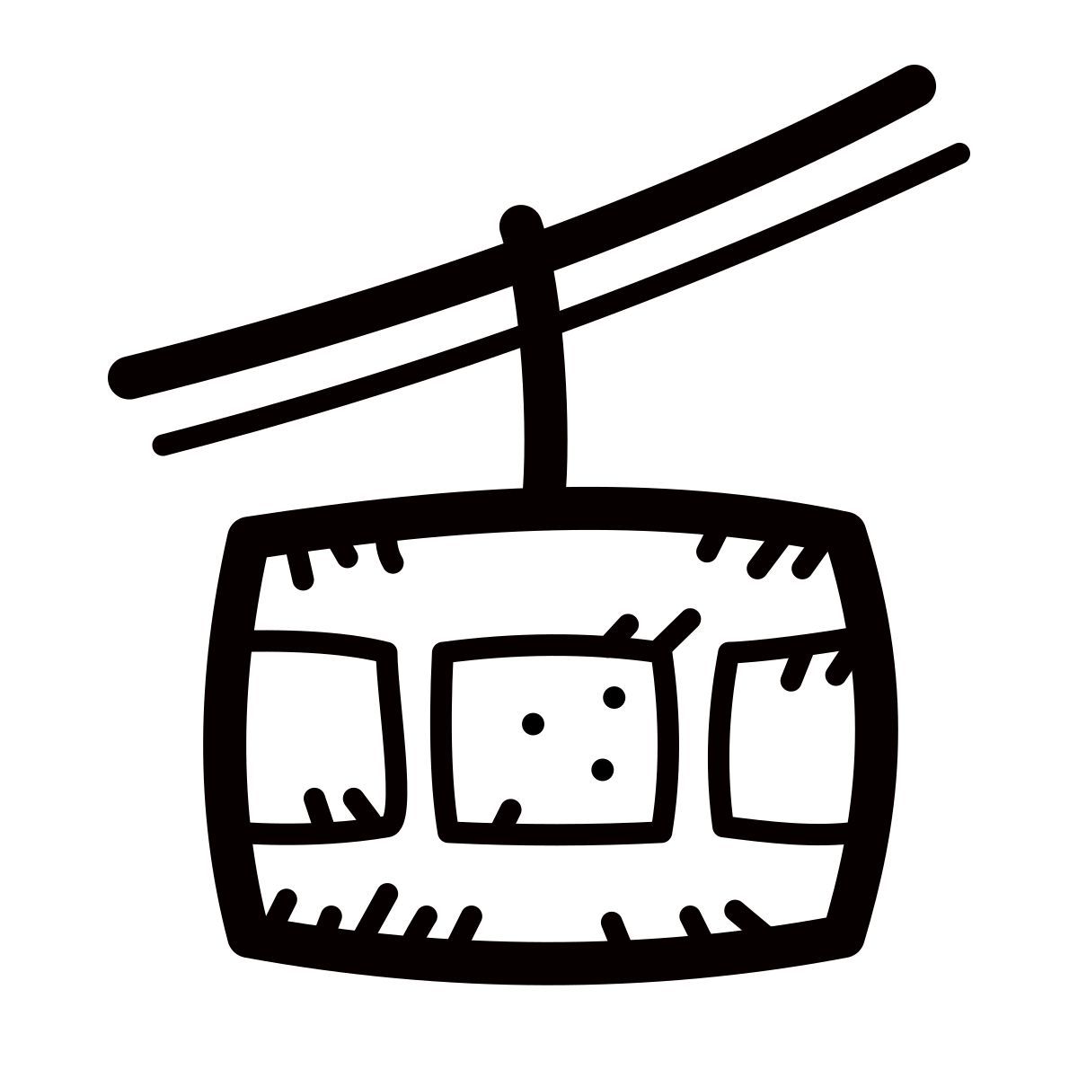 quill style cable car icon