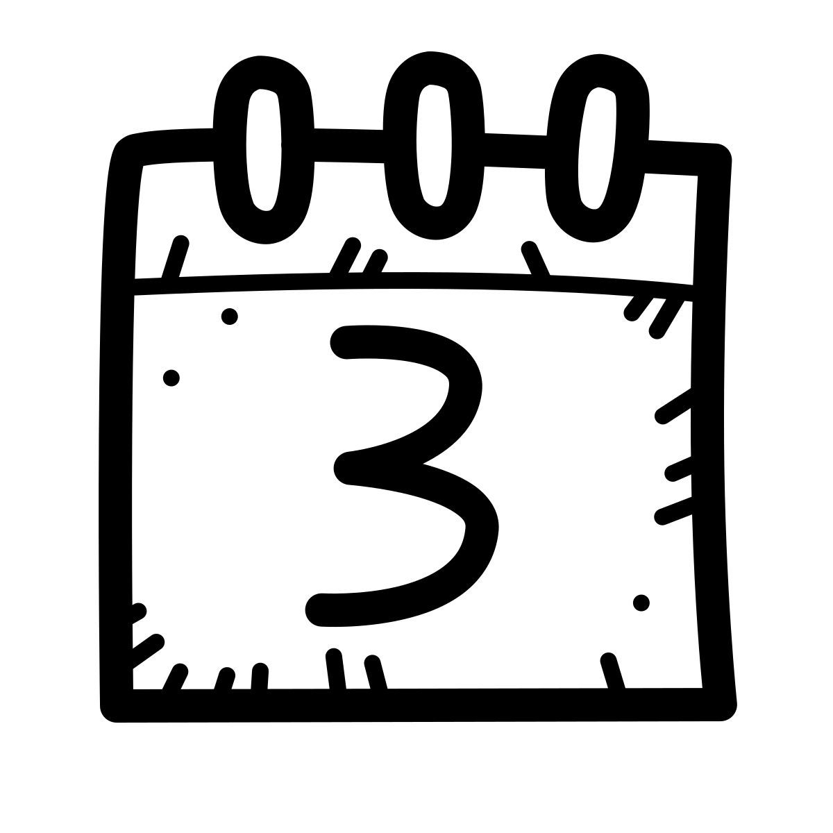 quill style calendar 3 icon