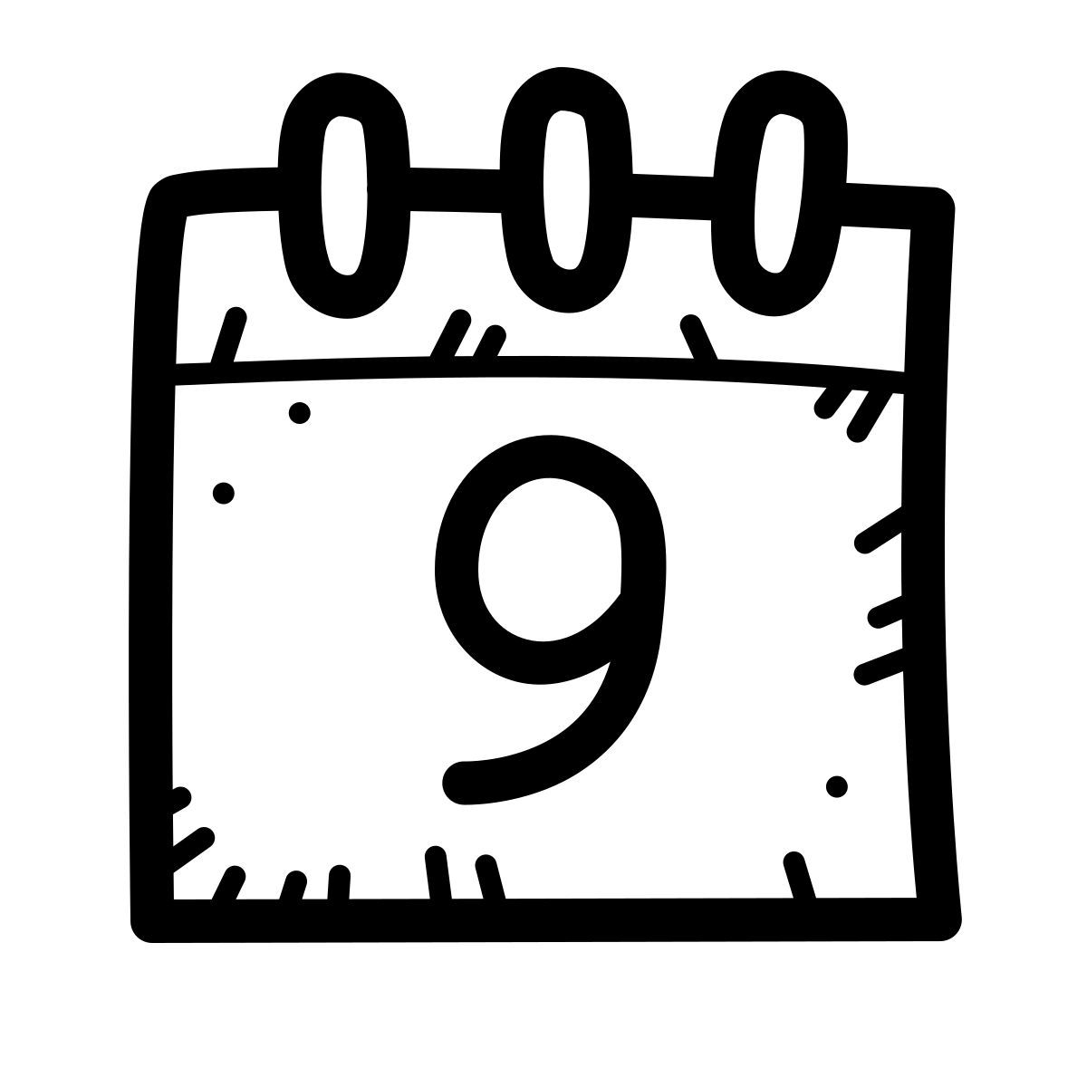 quill style calendar 9 icon