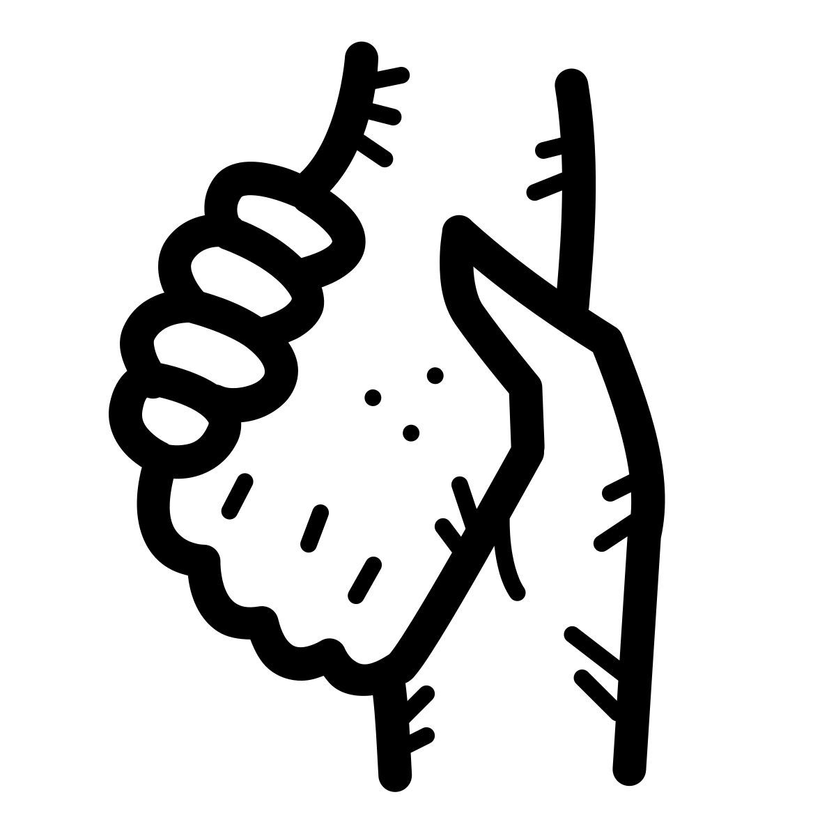 quill style helping hand icon
