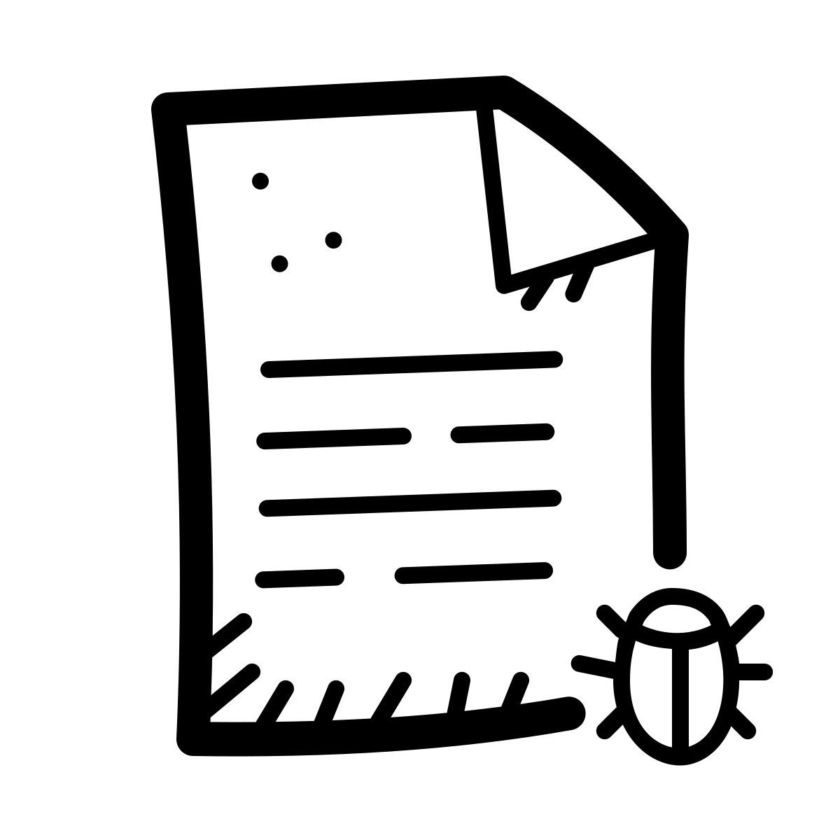 quill style bug di documento icon