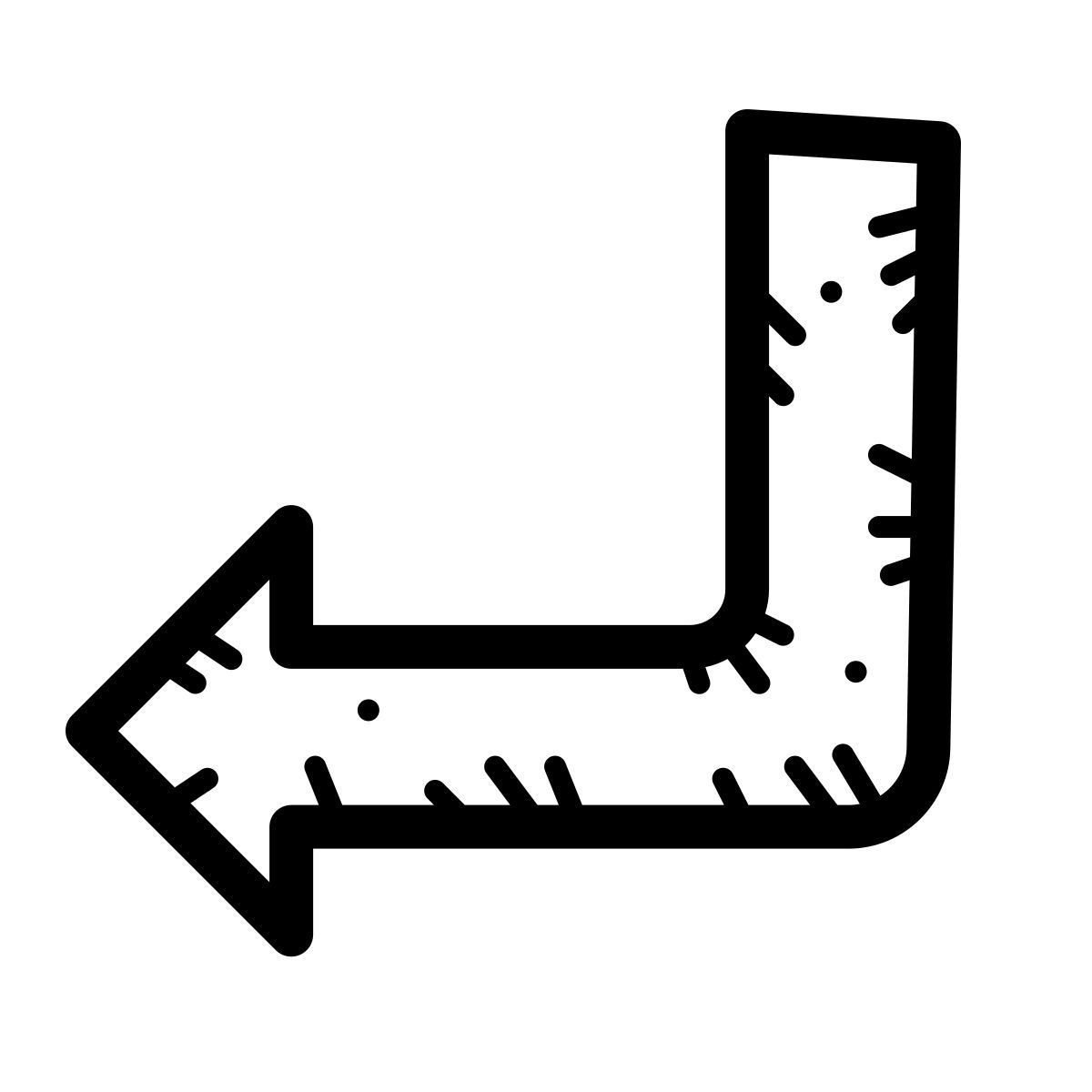 quill style 왼쪽 아래로 icon