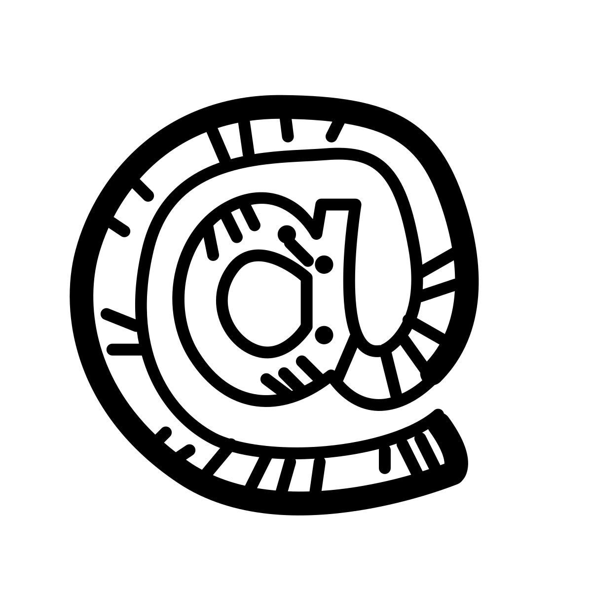 quill style at sign icon