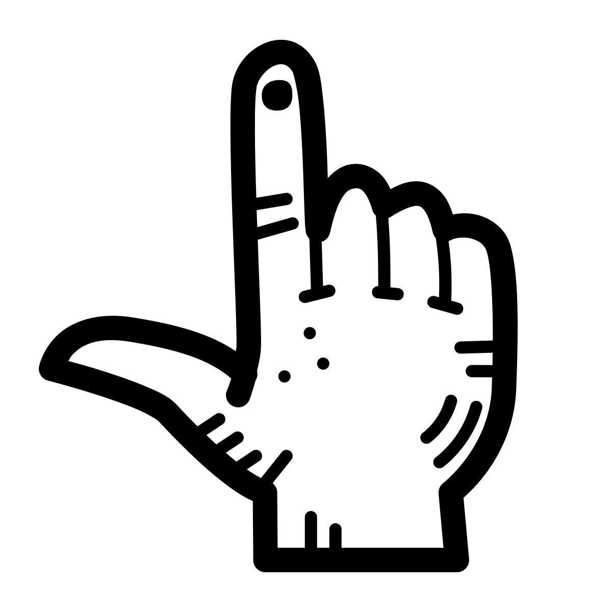 quill style finger und daumen icon