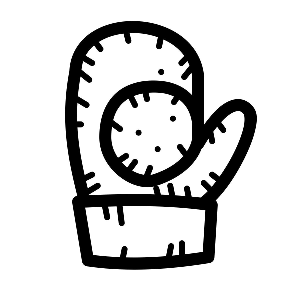 quill style handschuh mit schneeball icon