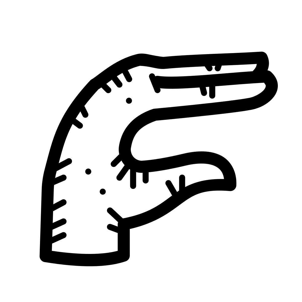 quill style hand lizard icon