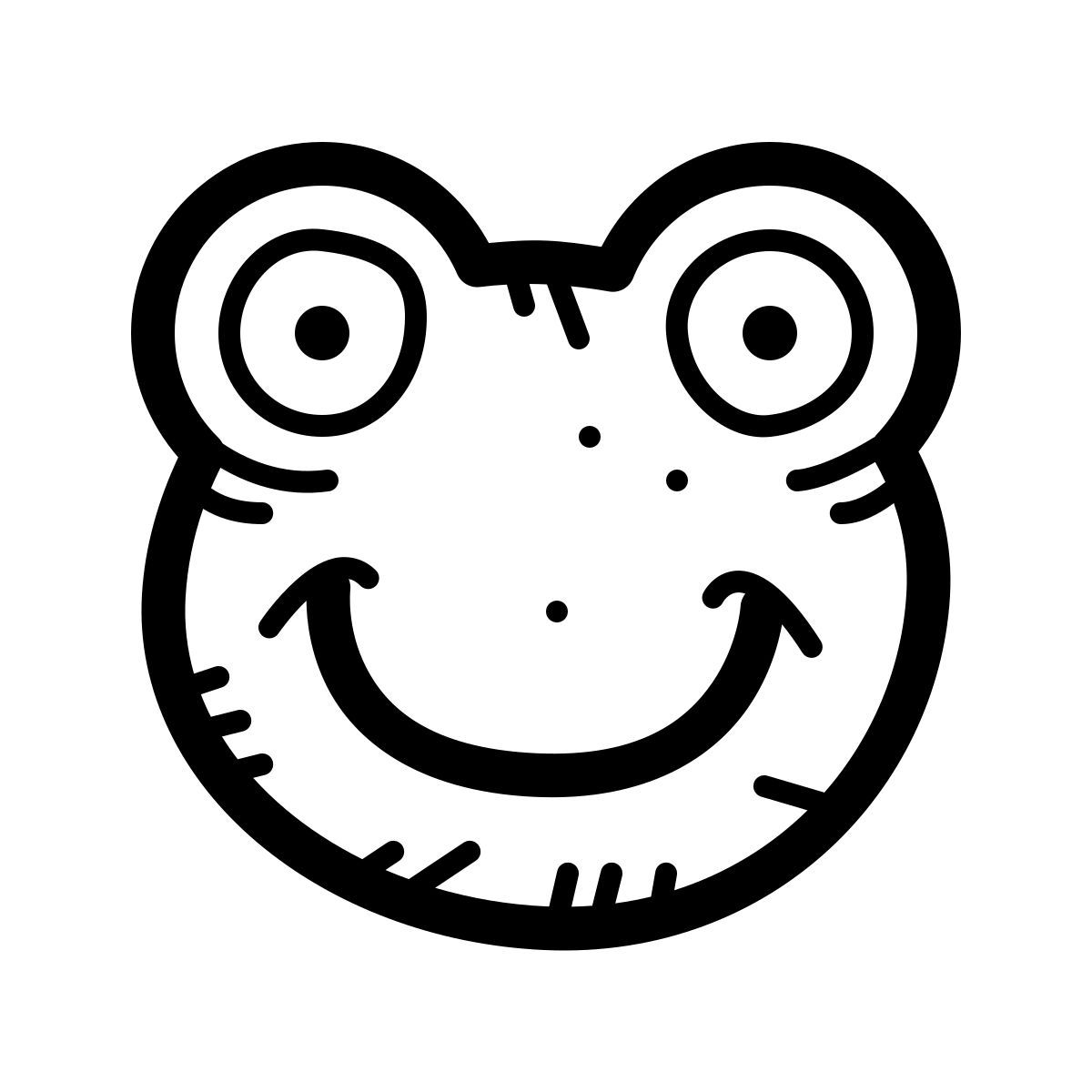 quill style knitted frog icon