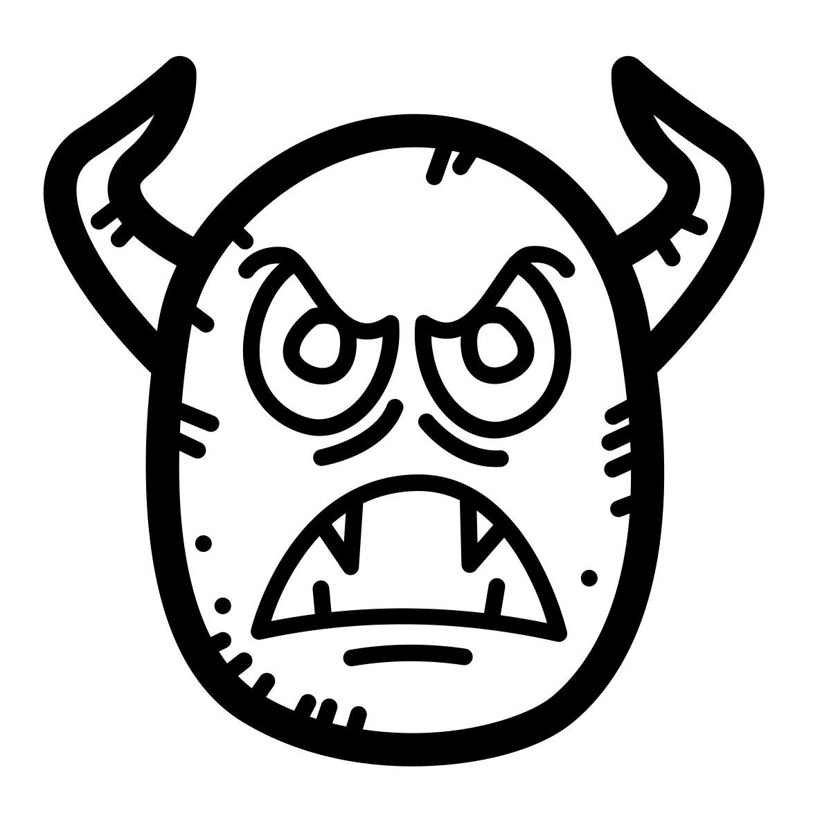 quill style cara de monstruo icon