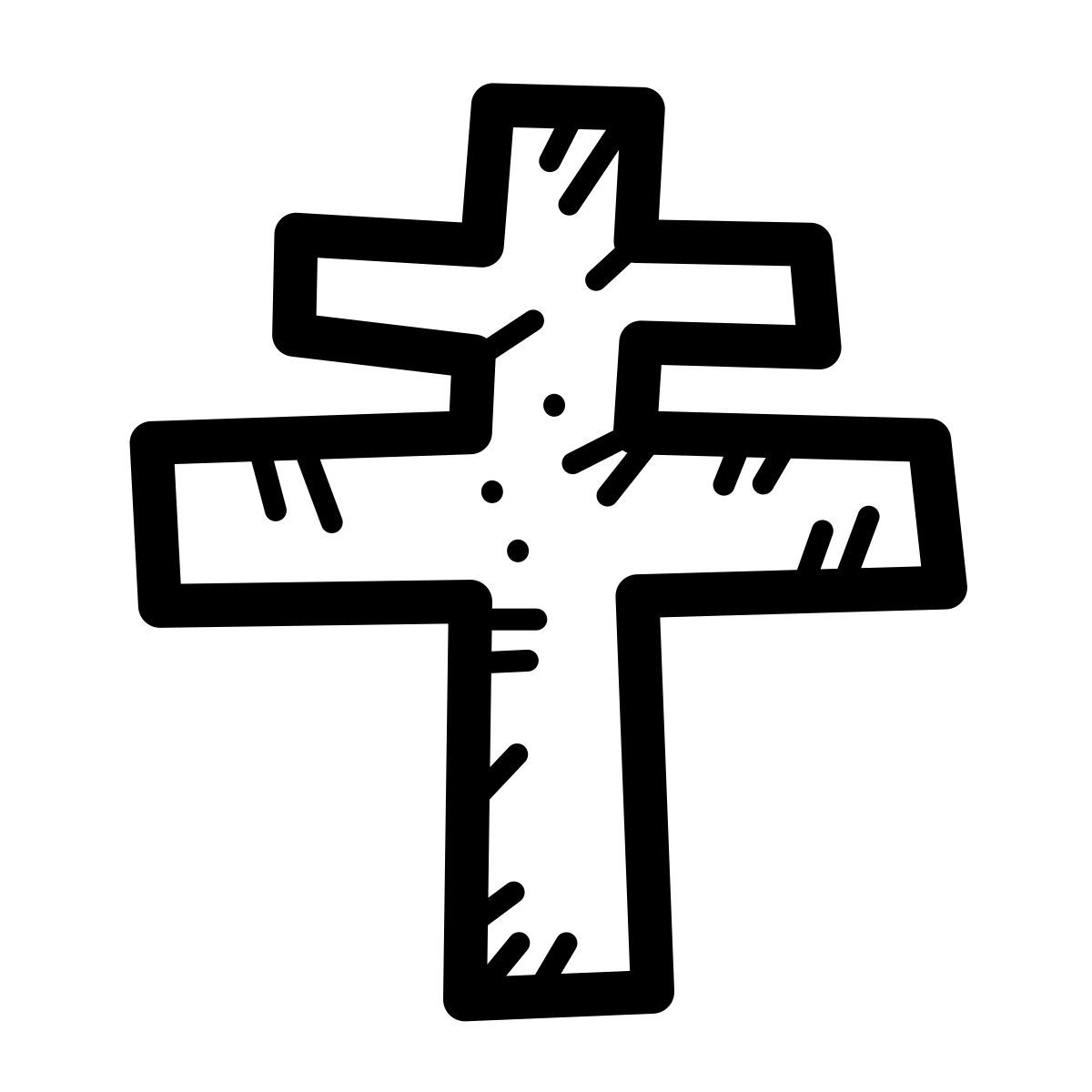 quill style patriarchal cross icon