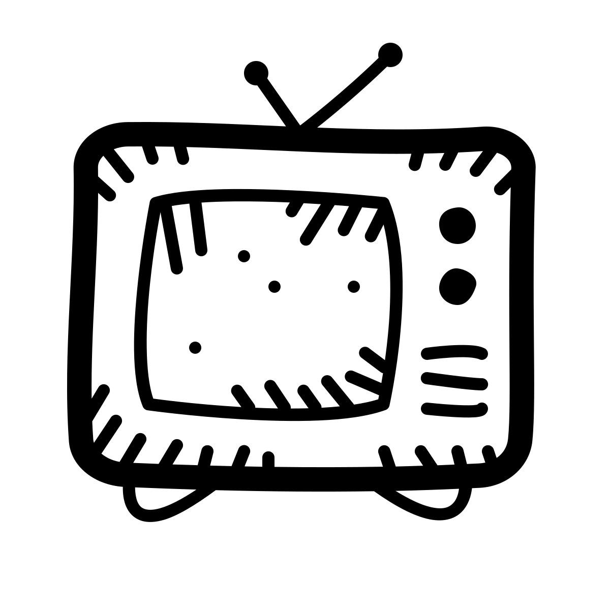 quill style retro tv icon