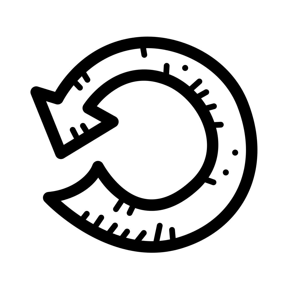 quill style rotate left icon