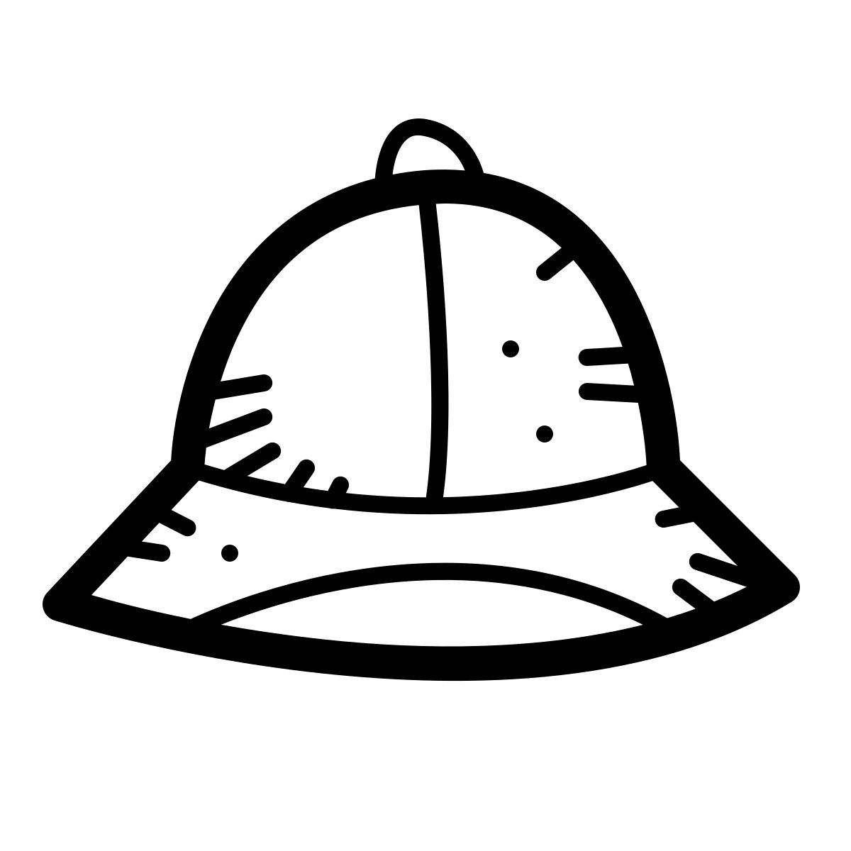 quill style safari hat icon