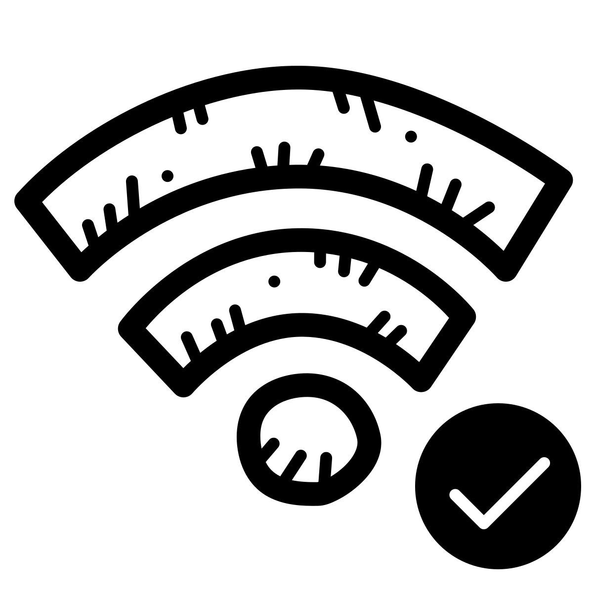 quill style wi fi connected icon