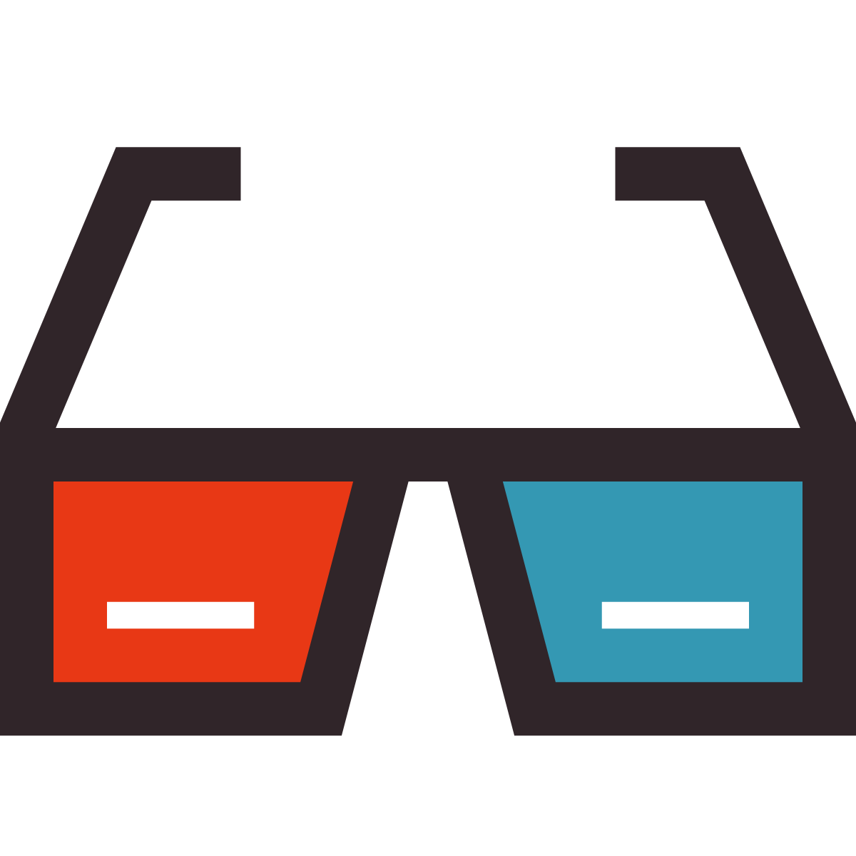 retro style 3d glasses icon