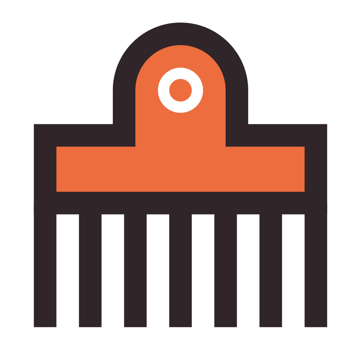 retro style afro pick icon