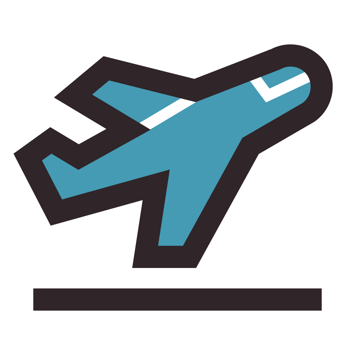retro style airplane take off icon