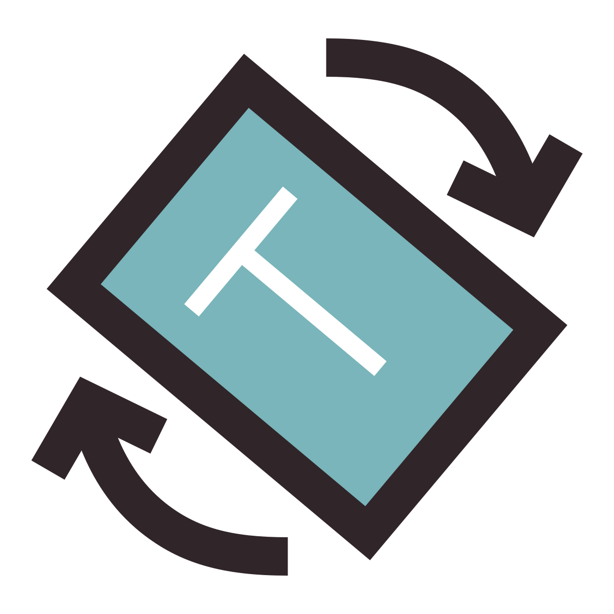 retro style auto rotate based on text icon