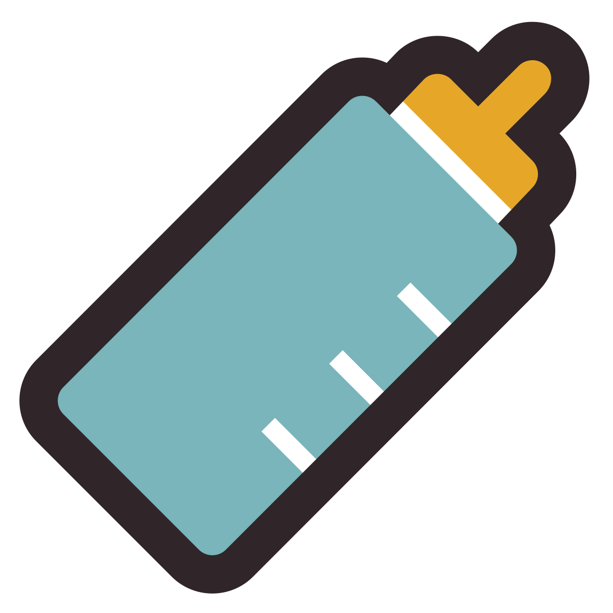 retro style baby bottle icon