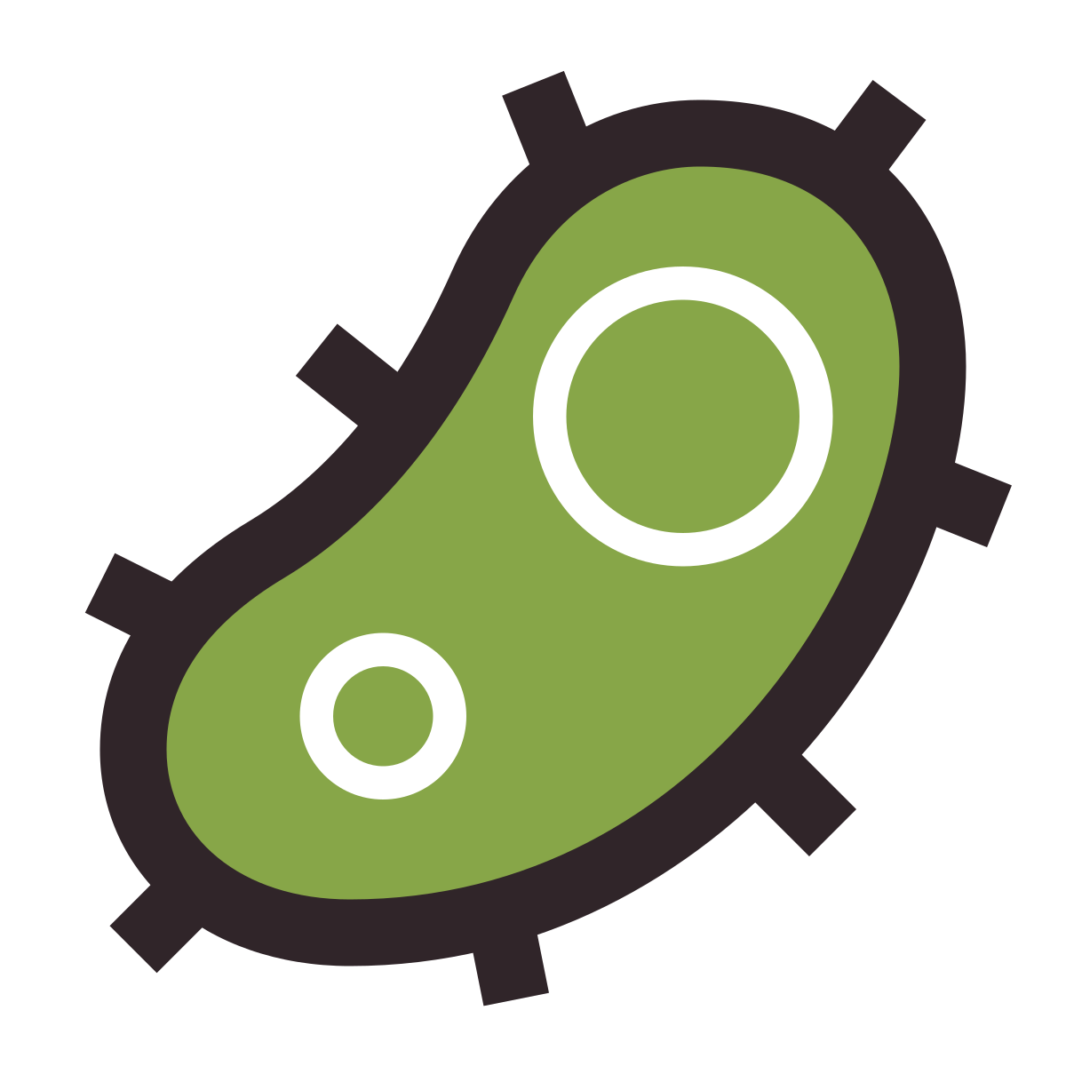 retro style bacteria icon