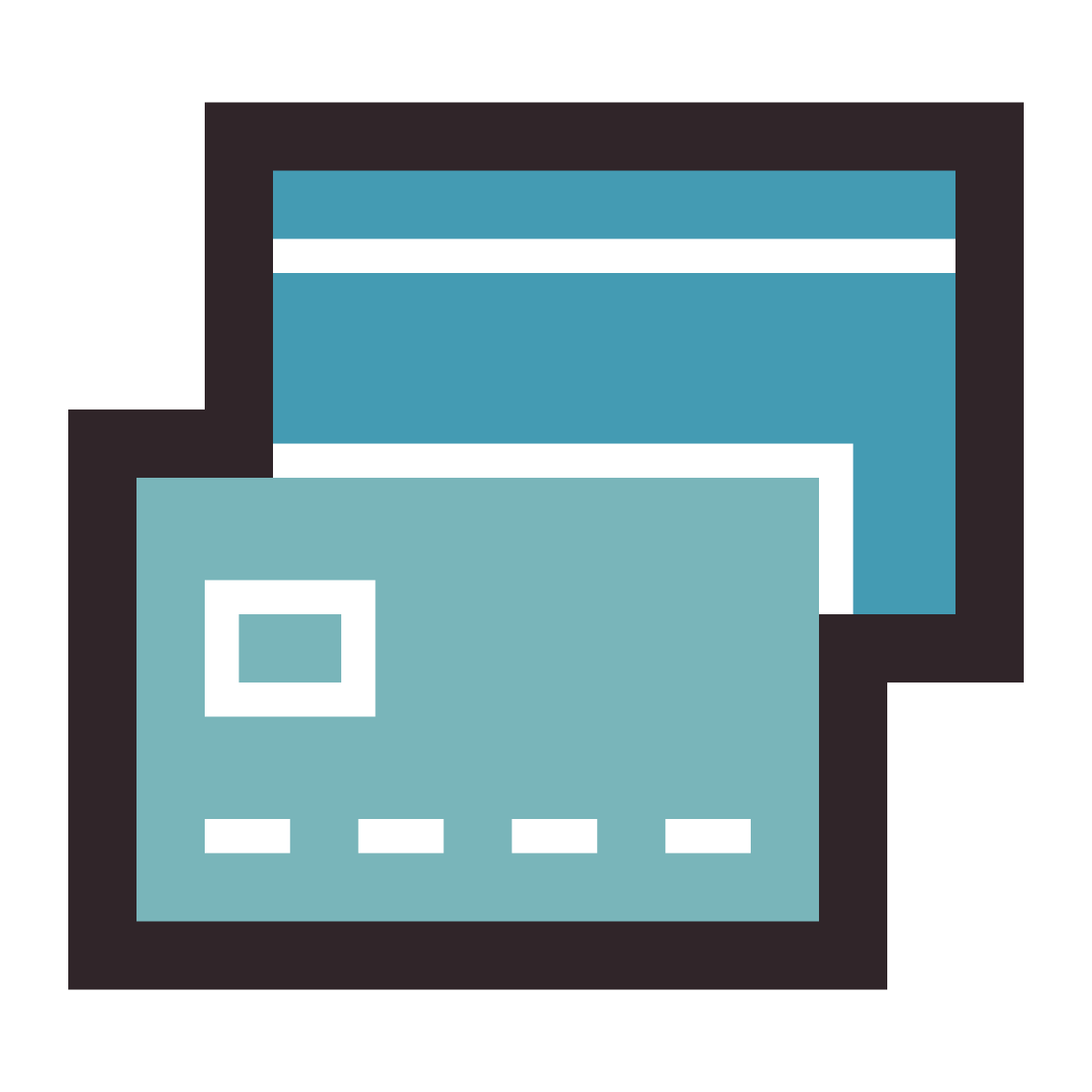 retro style bank cards icon