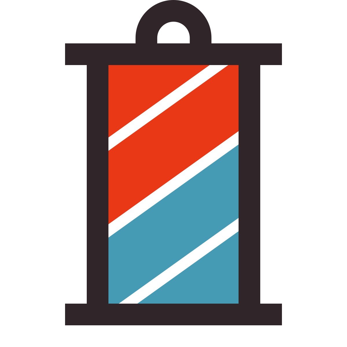 retro style barber pole icon