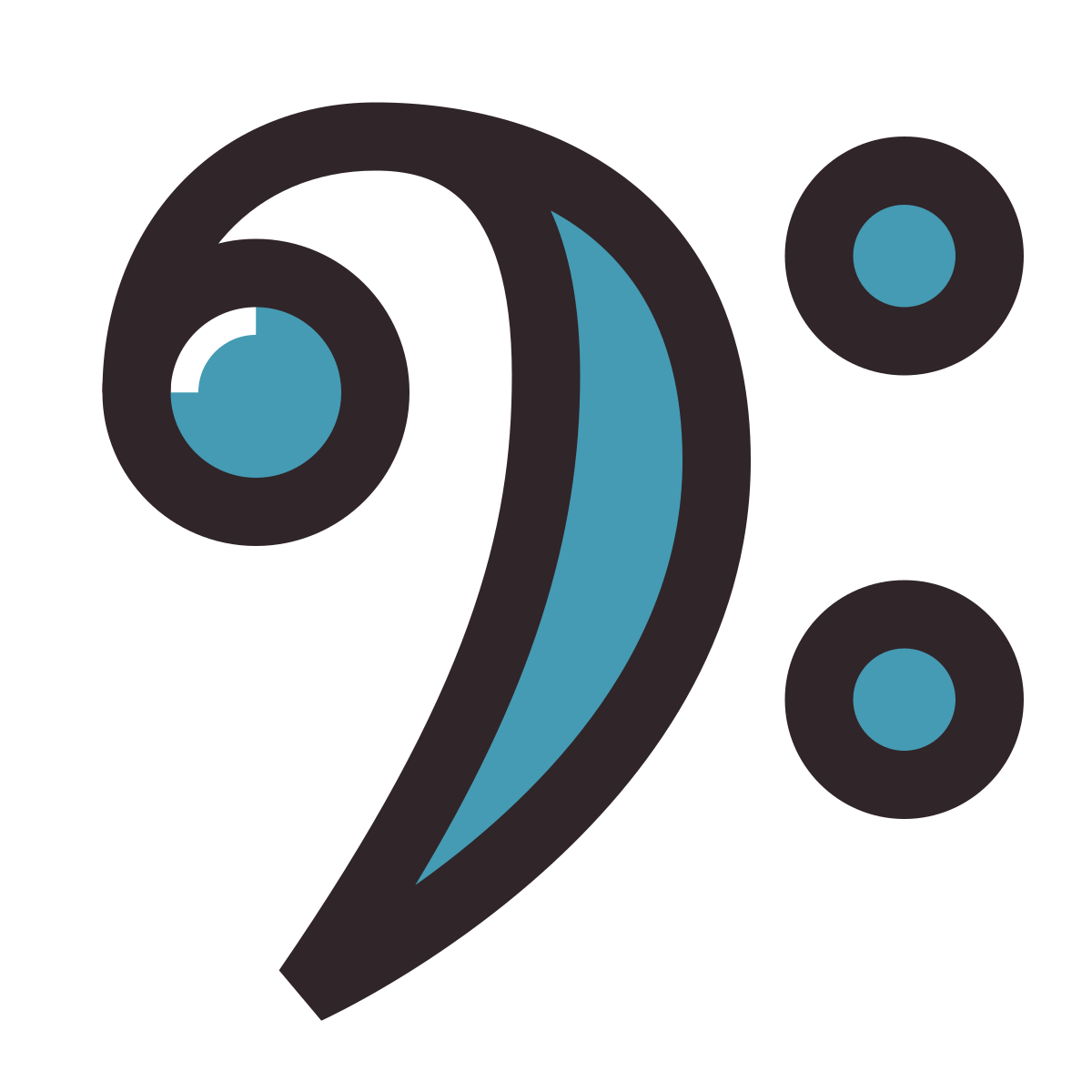 retro style bass clef icon